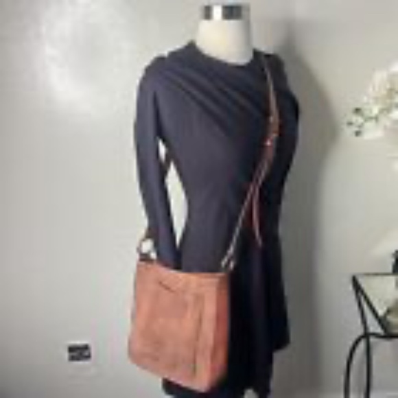 Rebecca Minkoff Jody Feed Bag Acorn Brown Shoulder Crossbody Leather Purse - Picture 4 of 6